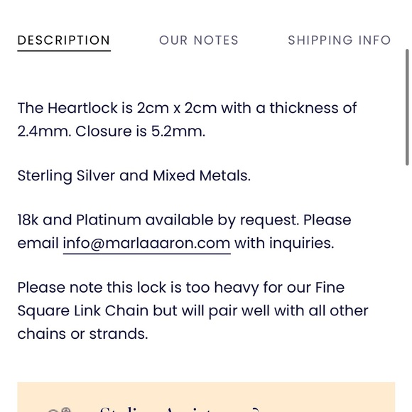 Marla Aaron Silver Heart Lock - Picture 4 of 4